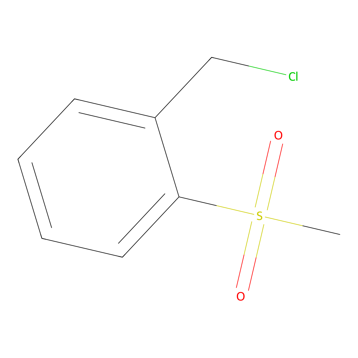 1-(Chloromethyl)-2-(methylsulfonyl)benzene molecular structure, CAS 168551-51-7
