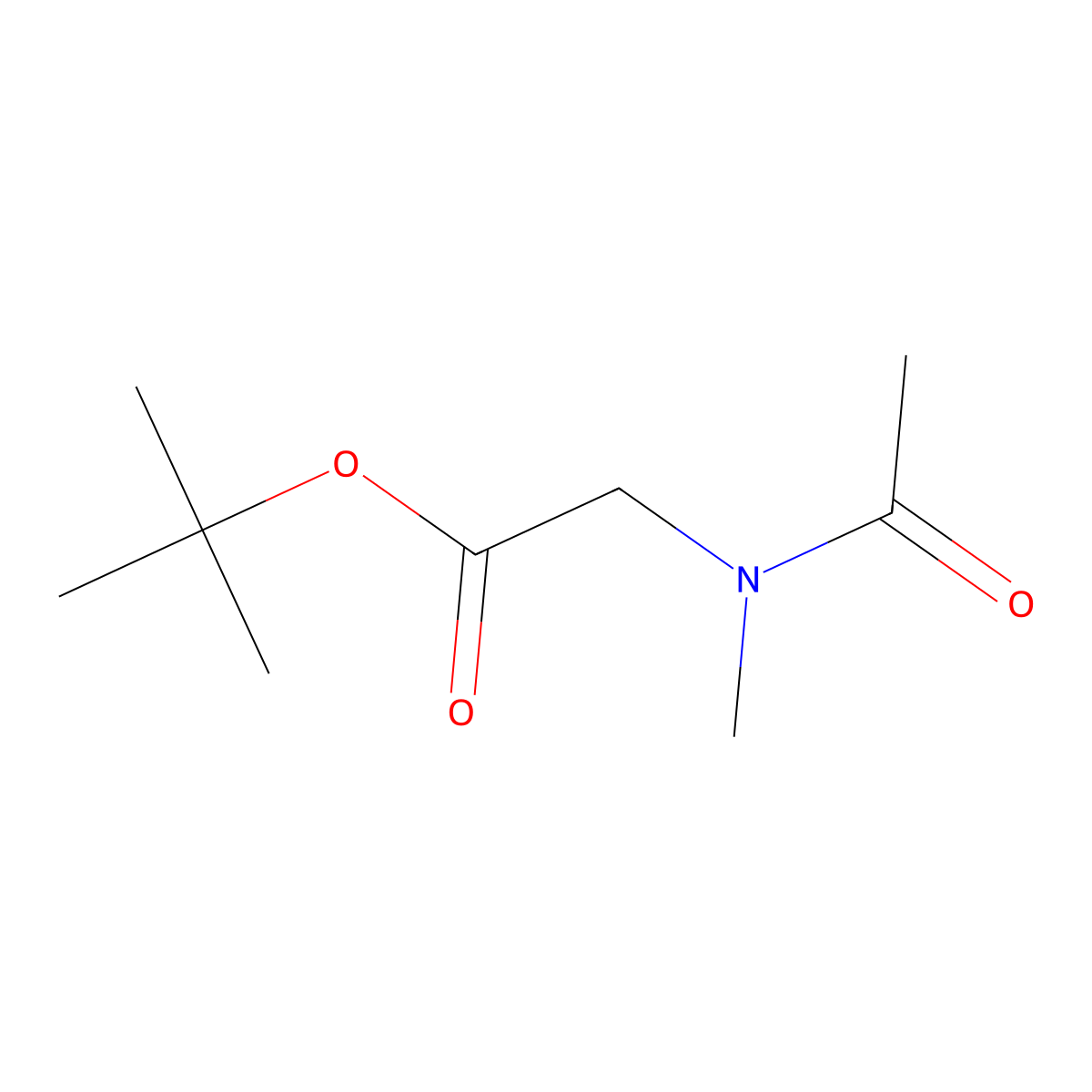 tert-butyl 2-(N-methylacetamido)acetate molecular structure, CAS 168553-60-4
