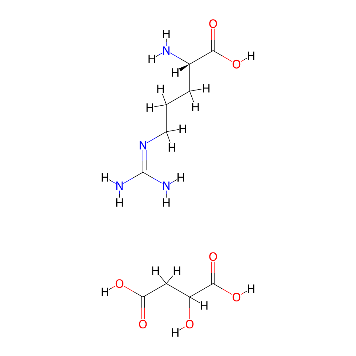 (S)-2-Amino-5-guanidinopentanoic acid 2-hydroxysuccinic acid (1:1) molecular structure, CAS 16856-16-9