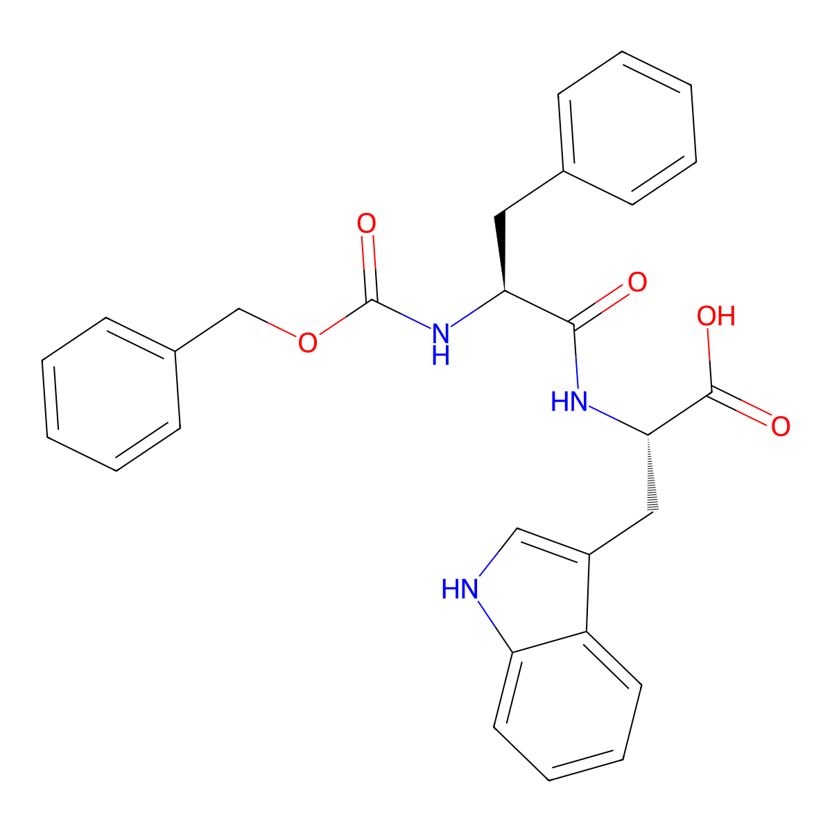 (S)-2-((S)-2-(((Benzyloxy)carbonyl)amino)-3-phenylpropanamido)-3-(1H-indol-3-yl)propanoic acid molecular structure, CAS 16856-28-3