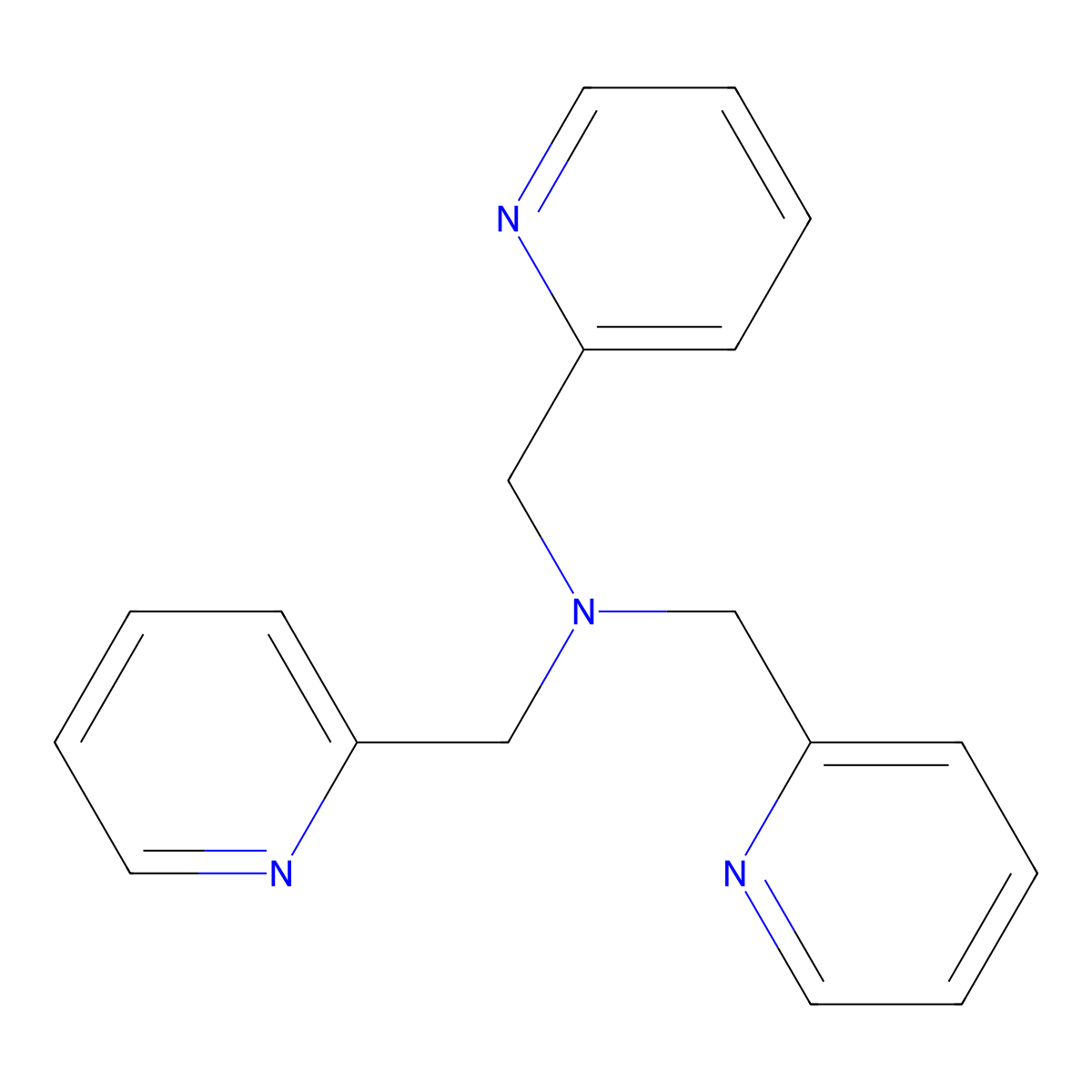Tris(2-pyridylmethyl)amine molecular structure, CAS 16858-01-8
