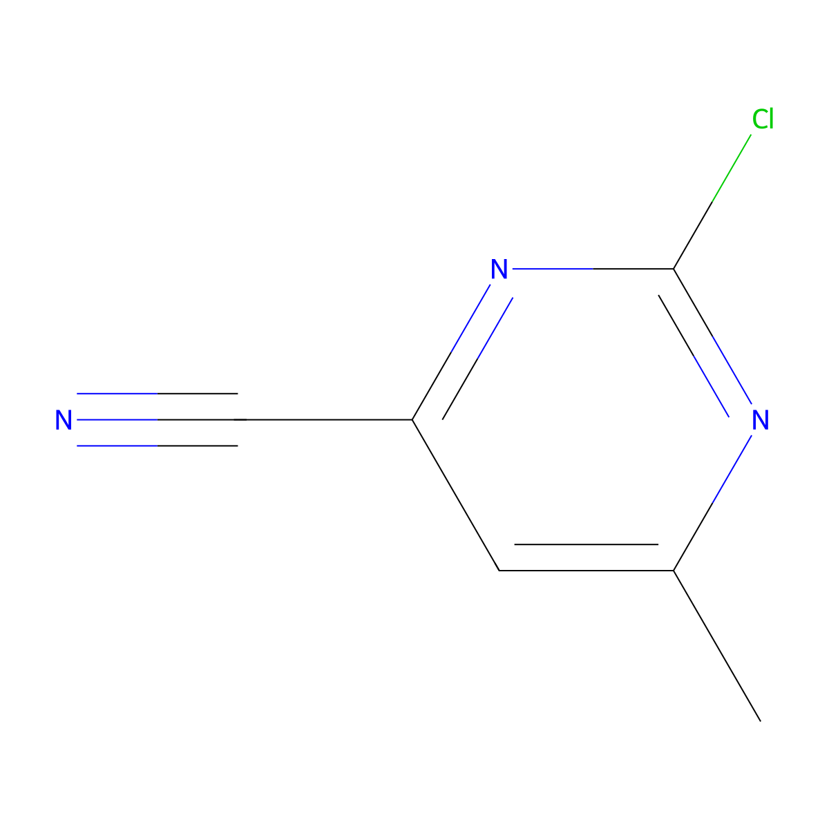 2-Chloro-6-methylpyrimidine-4-carbonitrile molecular structure, CAS 16858-56-3