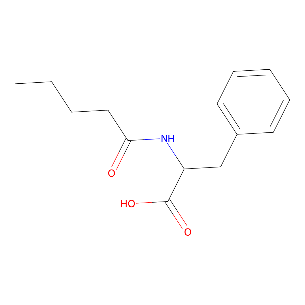 N-pentanoyl-L-phenylalanine molecular structure, CAS 16859-51-1