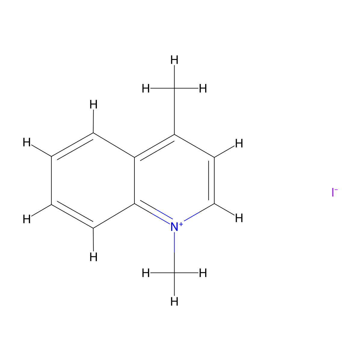 1,4-Dimethylquinolinium iodide molecular structure, CAS 16859-86-2