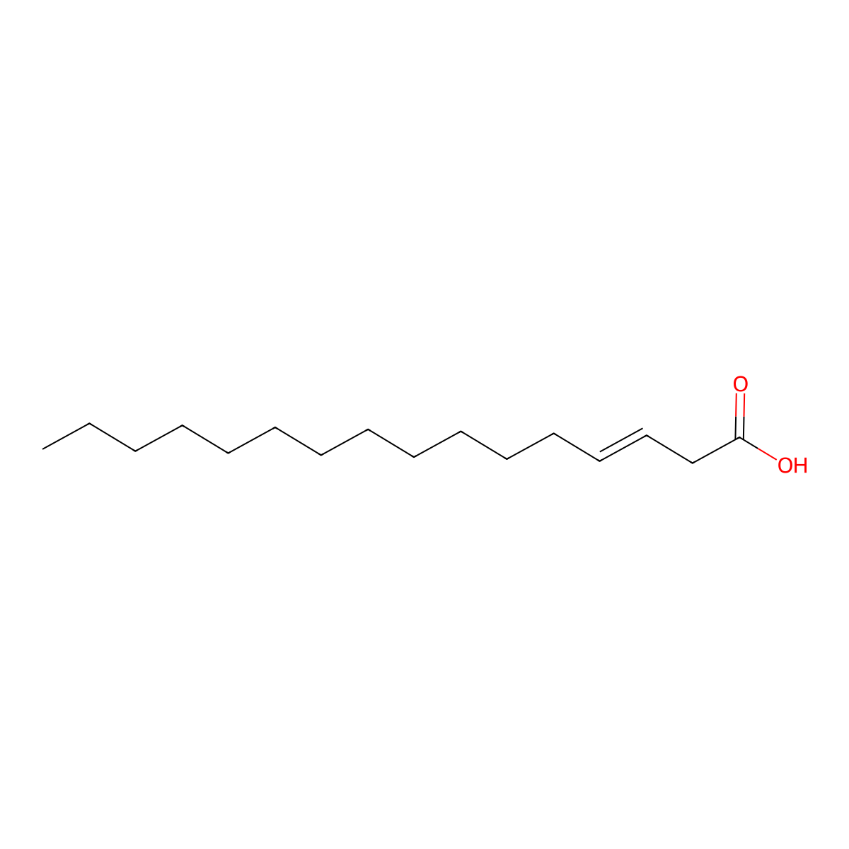trans-3-Hexadecenoic acid molecular structure, CAS 1686-10-8