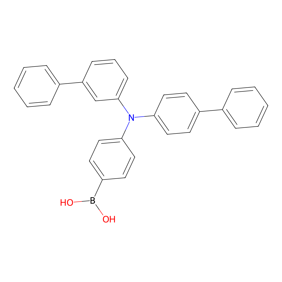 B-[4-([1,1'-Biphenyl]-3-YL[1,1'-biphenyl]-4-ylamino)phenyl]boronic acid molecular structure, CAS 1686098-07-6