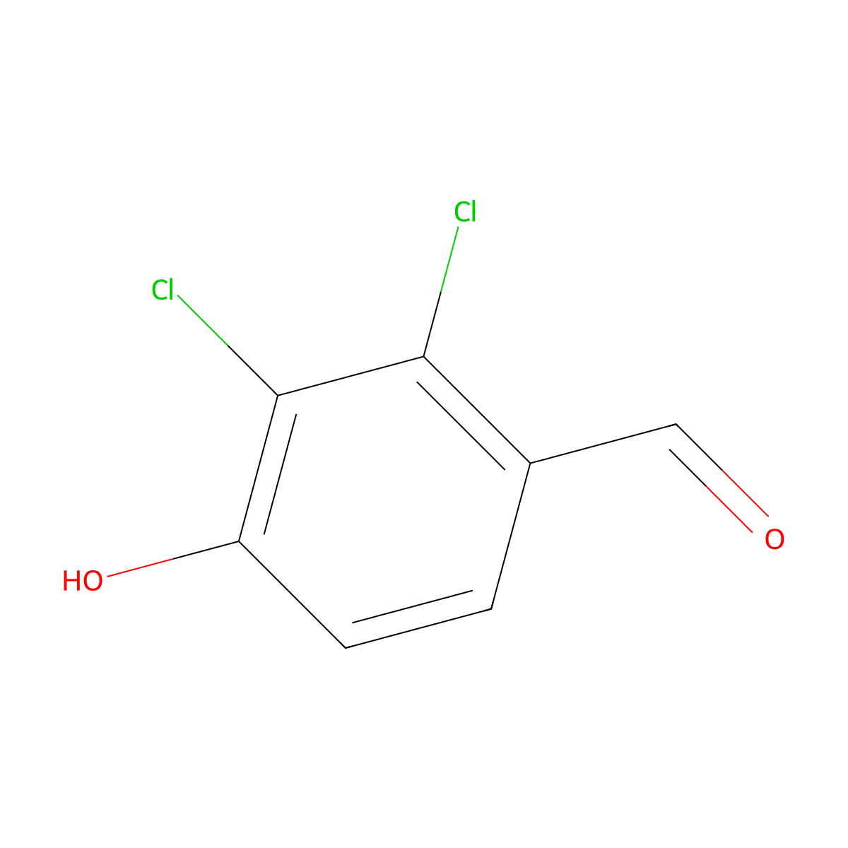 2,3-Dichloro-4-hydroxybenzaldehyde molecular structure, CAS 16861-22-6