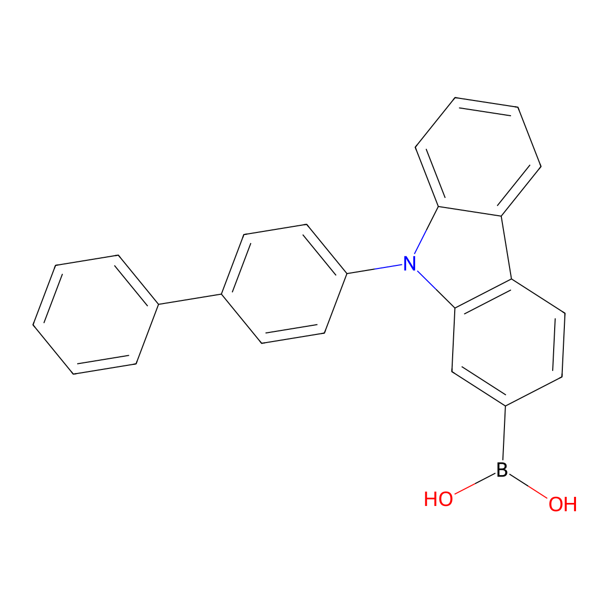Boronic acid, b-(9-[1,1'-biphenyl]-4-yl-9h-carbazol-2-yl)- molecular structure, CAS 1686100-04-8