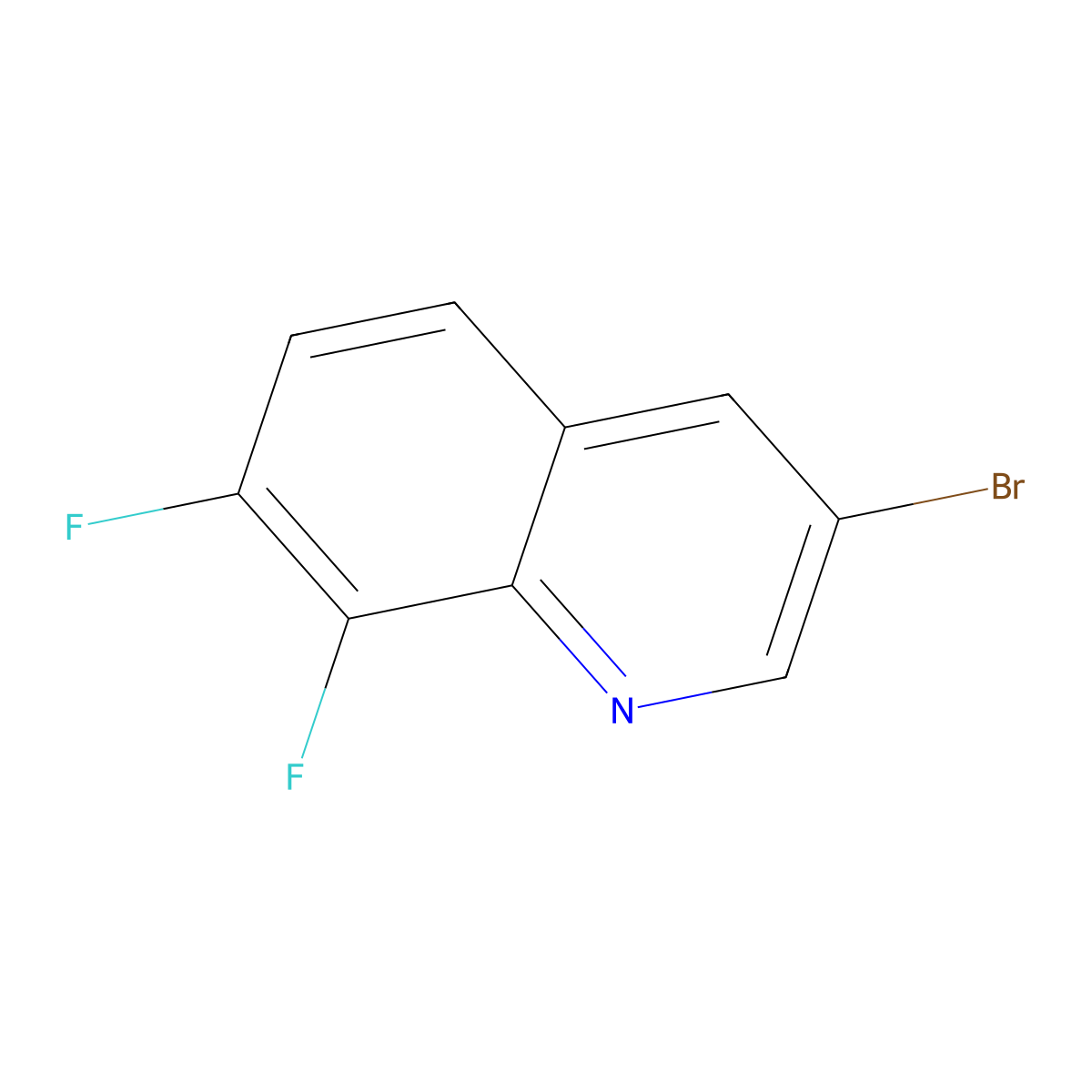 3-Bromo-7,8-difluoroquinoline molecular structure, CAS 1686108-69-9