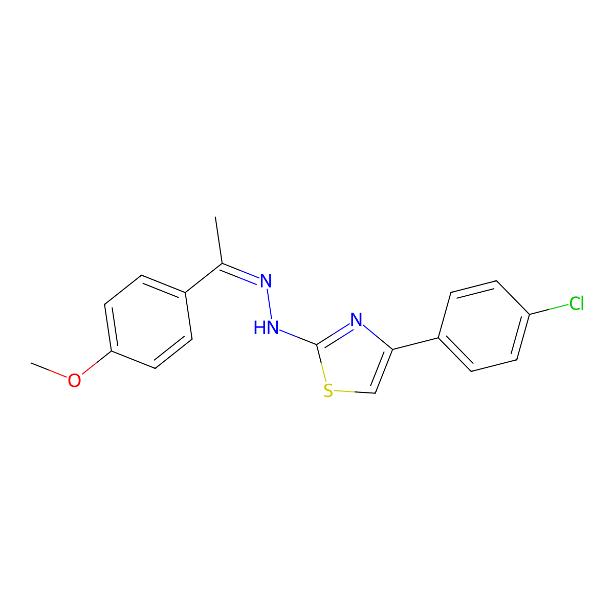1-(4-Methoxyphenyl)ethanone [4-(4-chlorophenyl)-1,3-thiazol-2-YL]hydrazone molecular structure, CAS 1686128-01-7