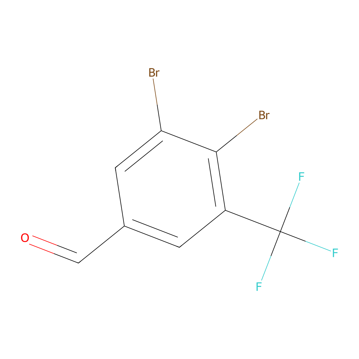 Benzaldehyde, 3,4-dibromo-5-(trifluoromethyl)- molecular structure, CAS 1686130-36-8