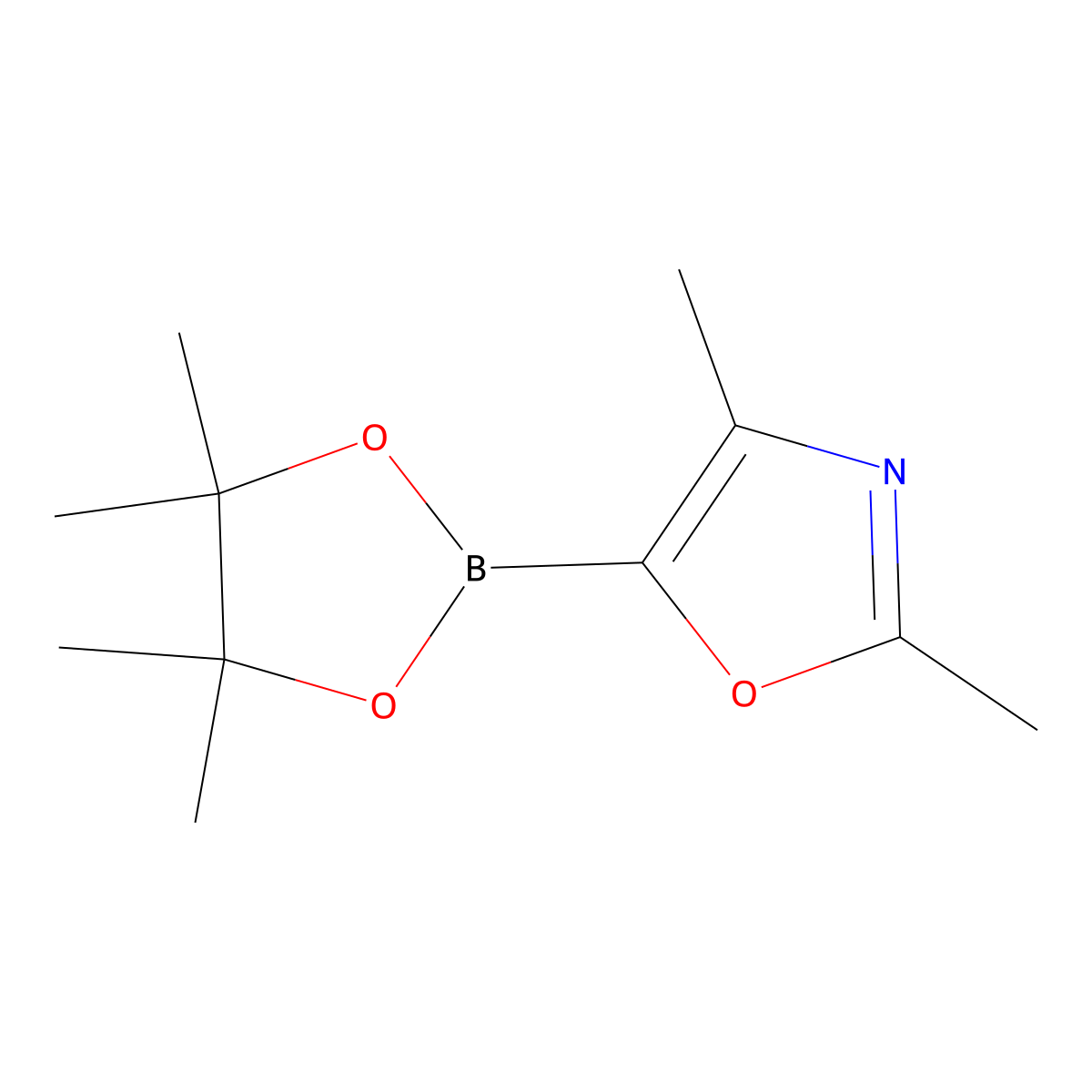 2,4-Dimethyl-5-(4,4,5,5-tetramethyl-1,3,2-dioxaborolan-2-yl)oxazole molecular structure, CAS 1686134-48-4