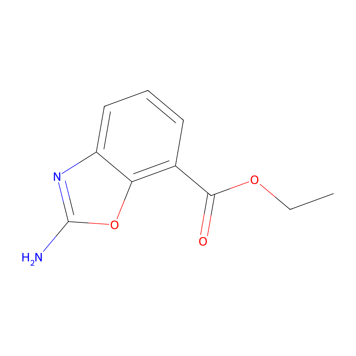 Ethyl 2-amino-1,3-benzoxazole-7-carboxylate molecular structure, CAS 1686143-06-5