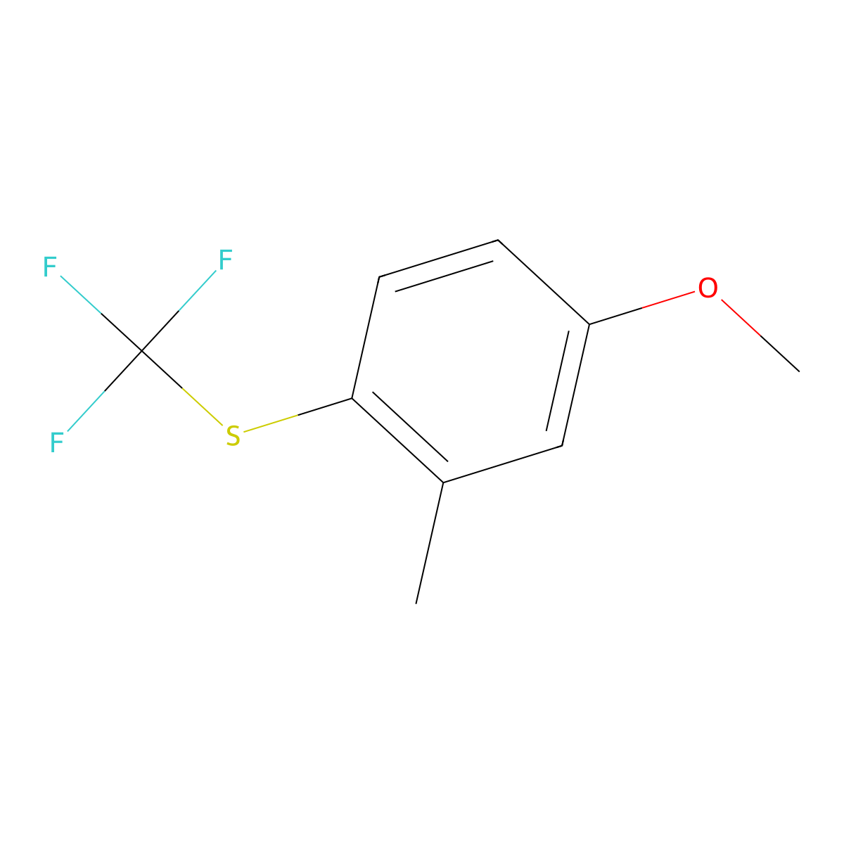 4-Methoxy-2-methyl-1-[(trifluoromethyl)sulfanyl]benzene molecular structure, CAS 1686143-46-3