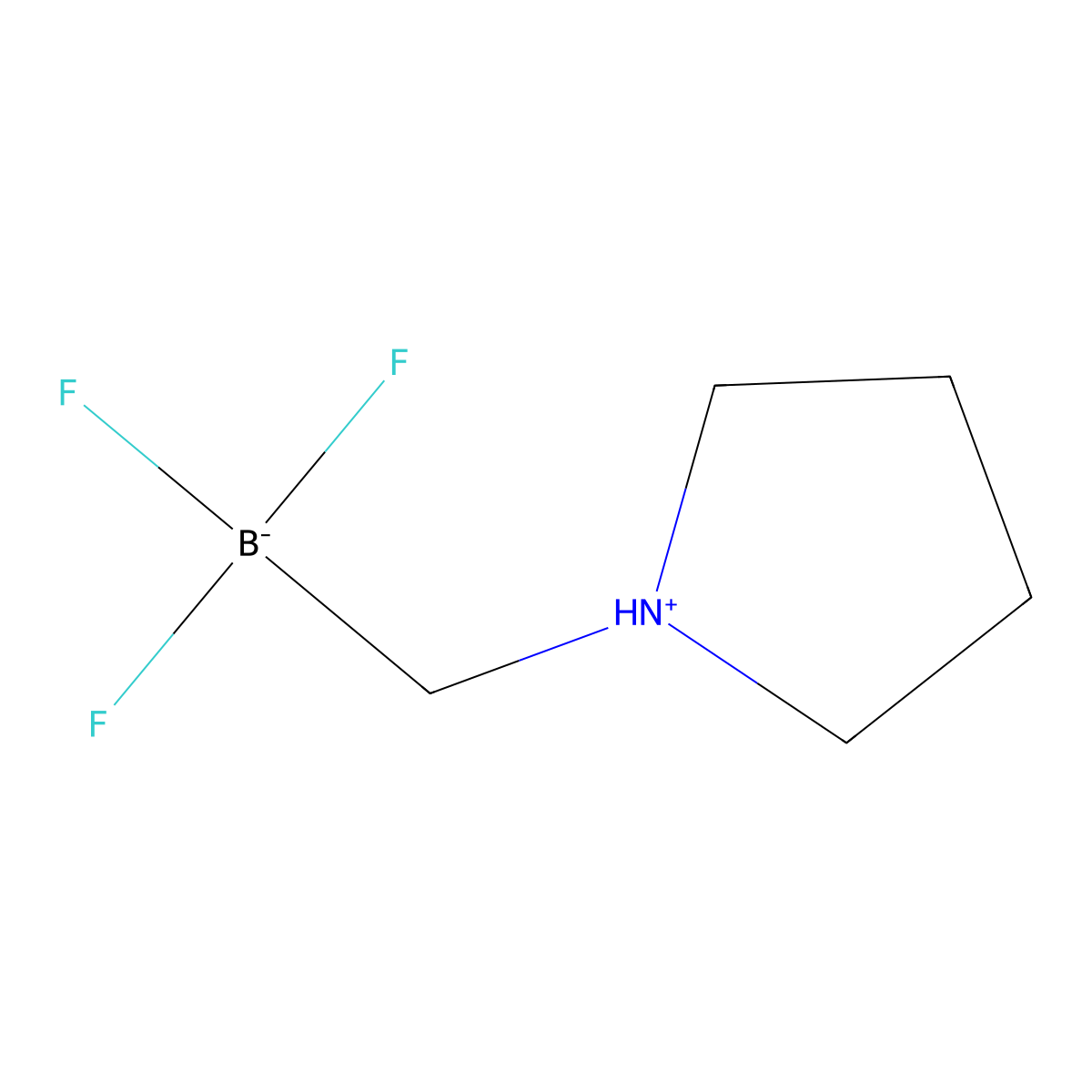 Trifluoro(pyrrolidin-1-ium-1-ylmethyl)borate molecular structure, CAS 1686150-29-7