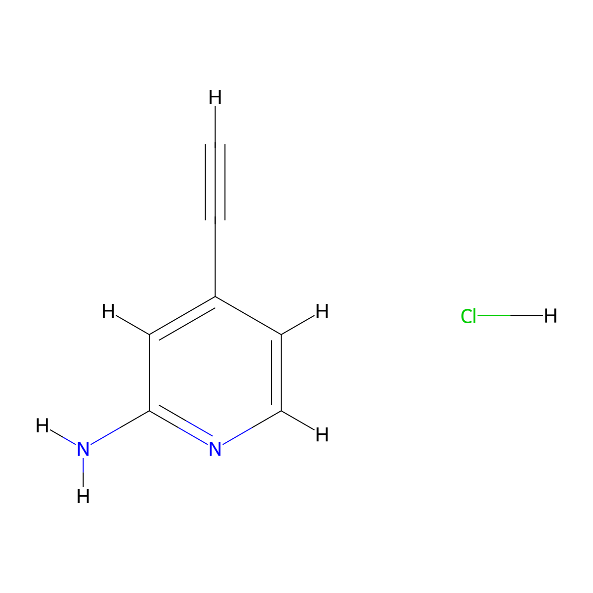 4-Ethynylpyridin-2-amine hydrochloride molecular structure, CAS 1686158-90-6