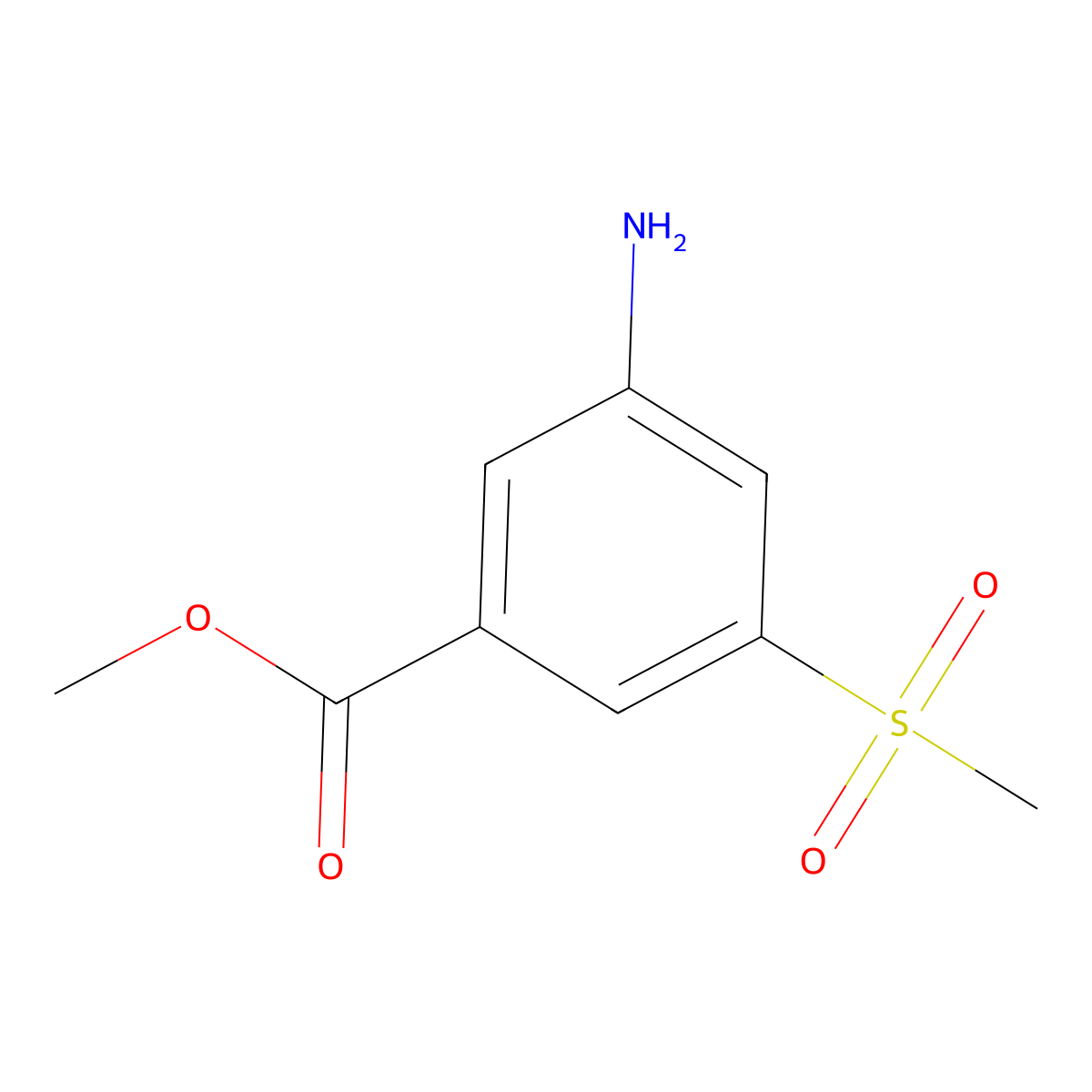 Methyl 3-amino-5-(methylsulfonyl)benzoate molecular structure, CAS 168618-23-3
