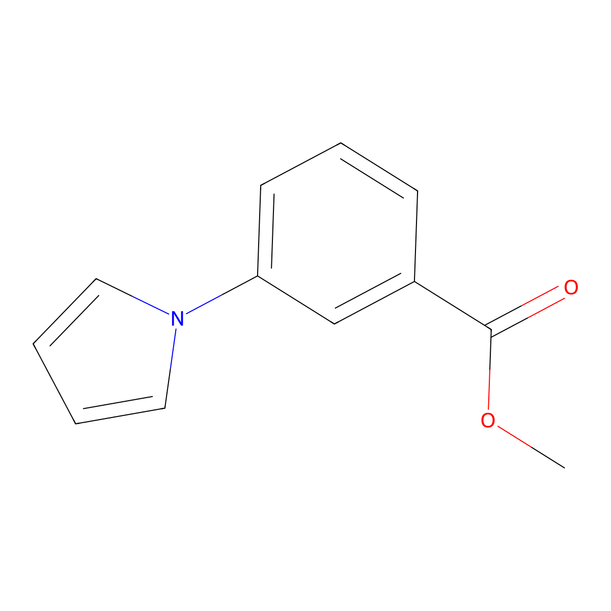 Methyl 3-(1H-pyrrol-1-yl)benzoate molecular structure, CAS 168618-25-5