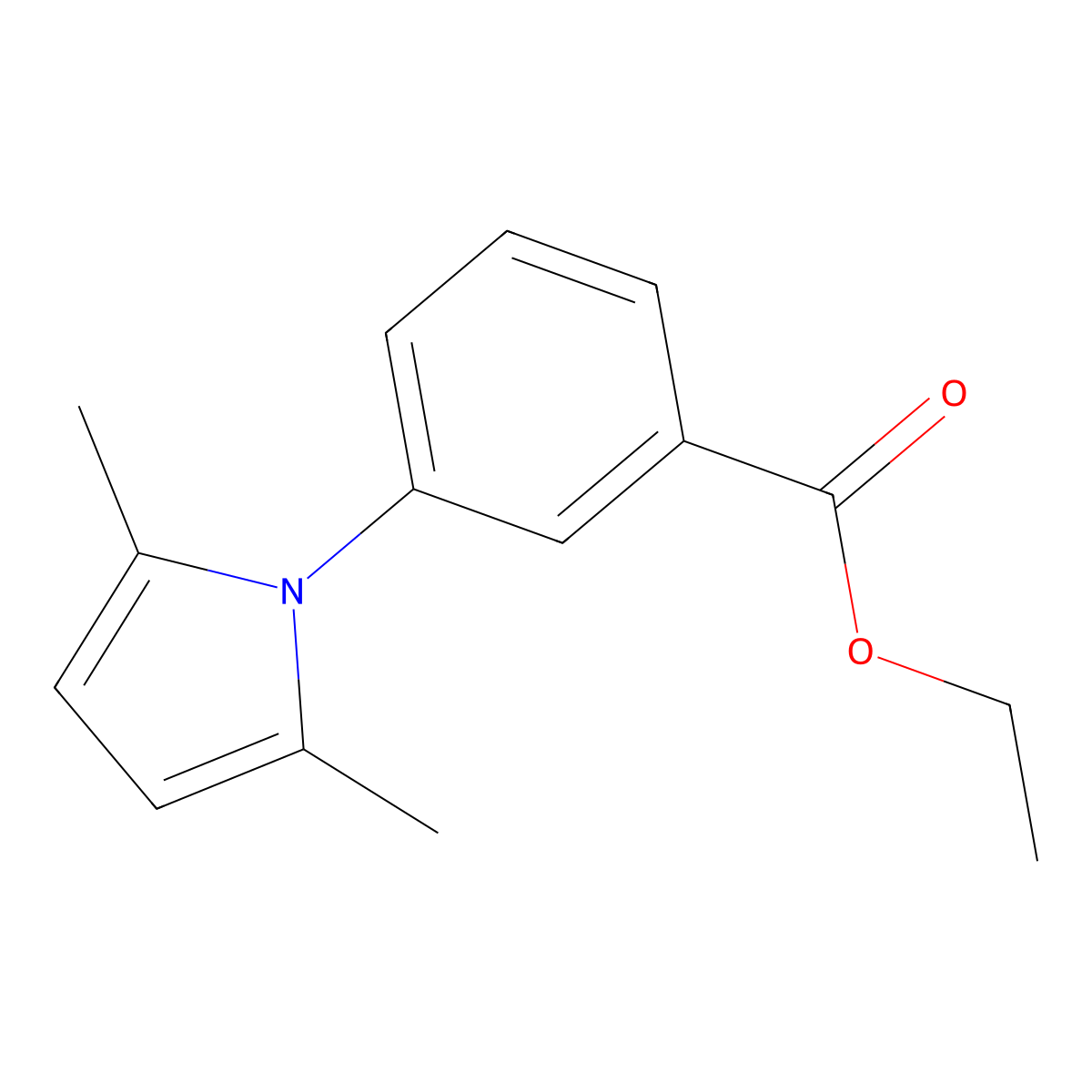 Ethyl 3-(2,5-dimethylpyrrol-1-yl)benzoate molecular structure, CAS 168618-34-6