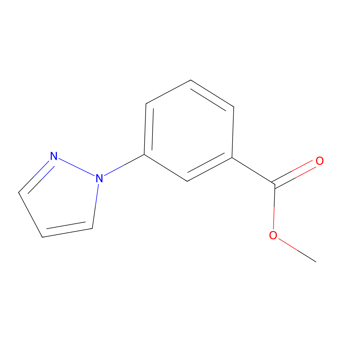 Methyl 3-(1H-pyrazol-1-yl)benzoate molecular structure, CAS 168618-35-7