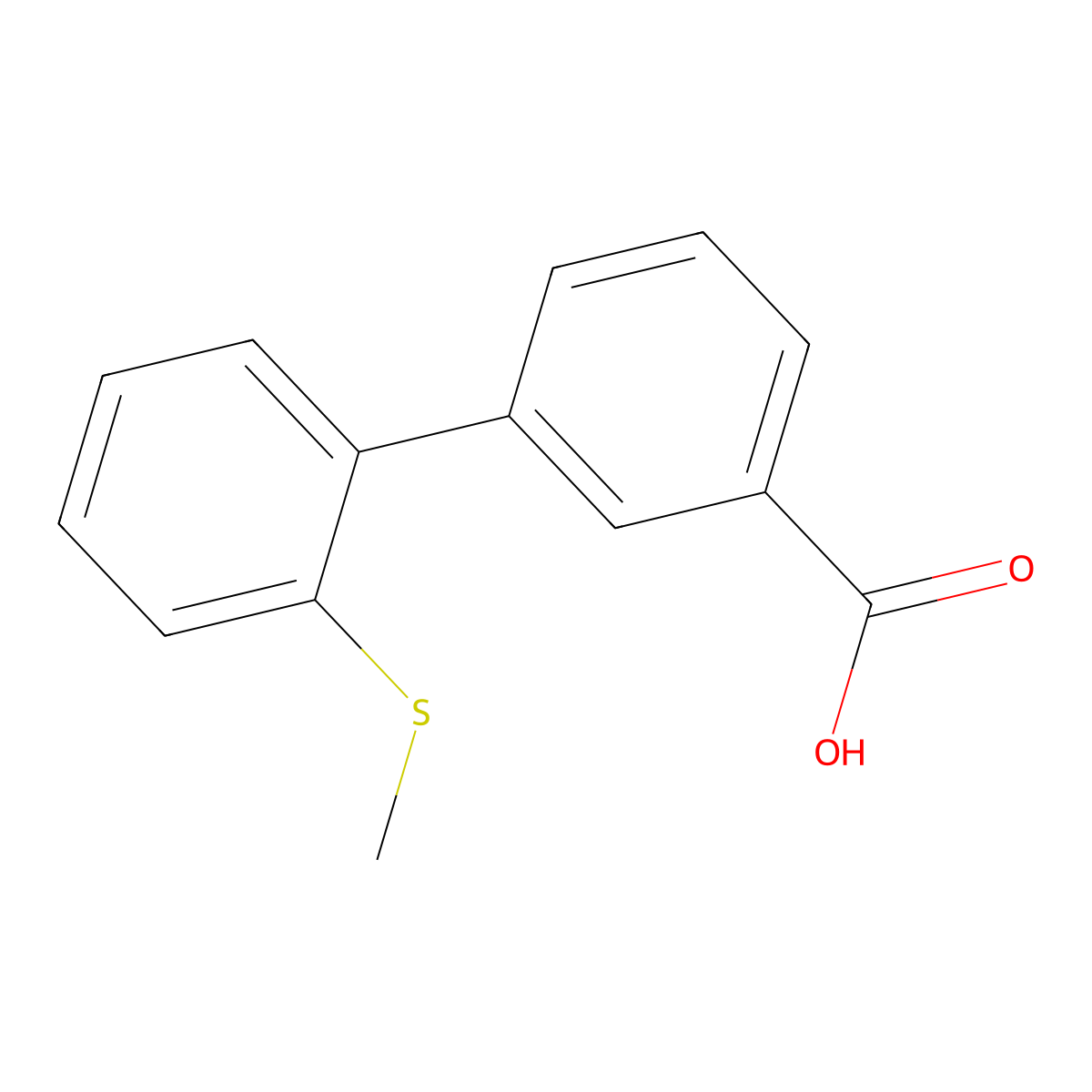 2'-(Methylthio)biphenyl-3-carboxylic acid molecular structure, CAS 168618-43-7