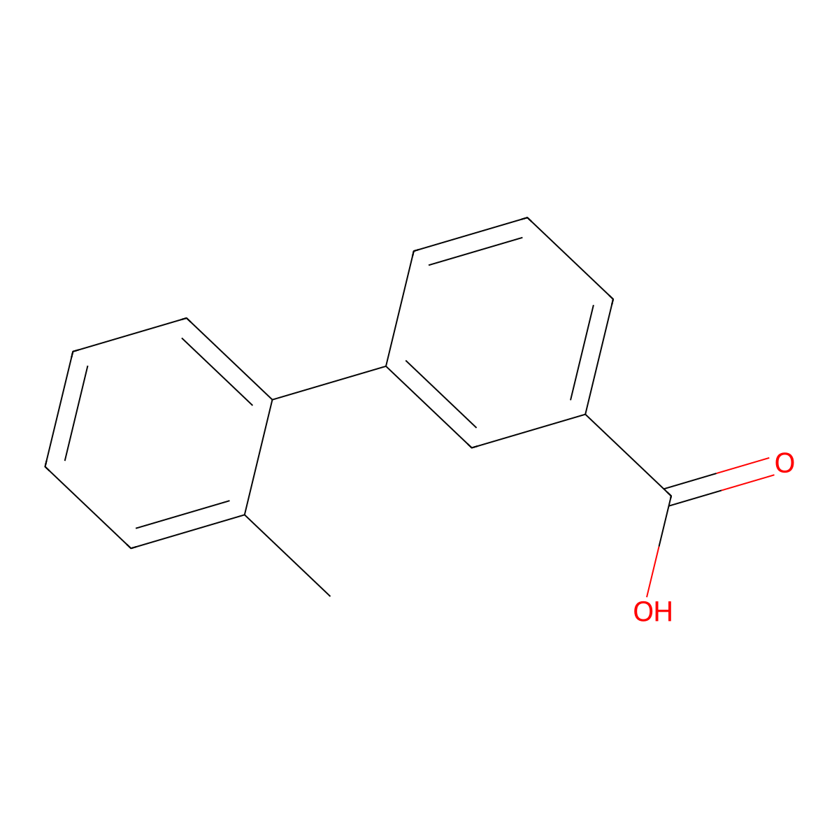 2'-Methyl-biphenyl-3-carboxylic acid molecular structure, CAS 168618-44-8