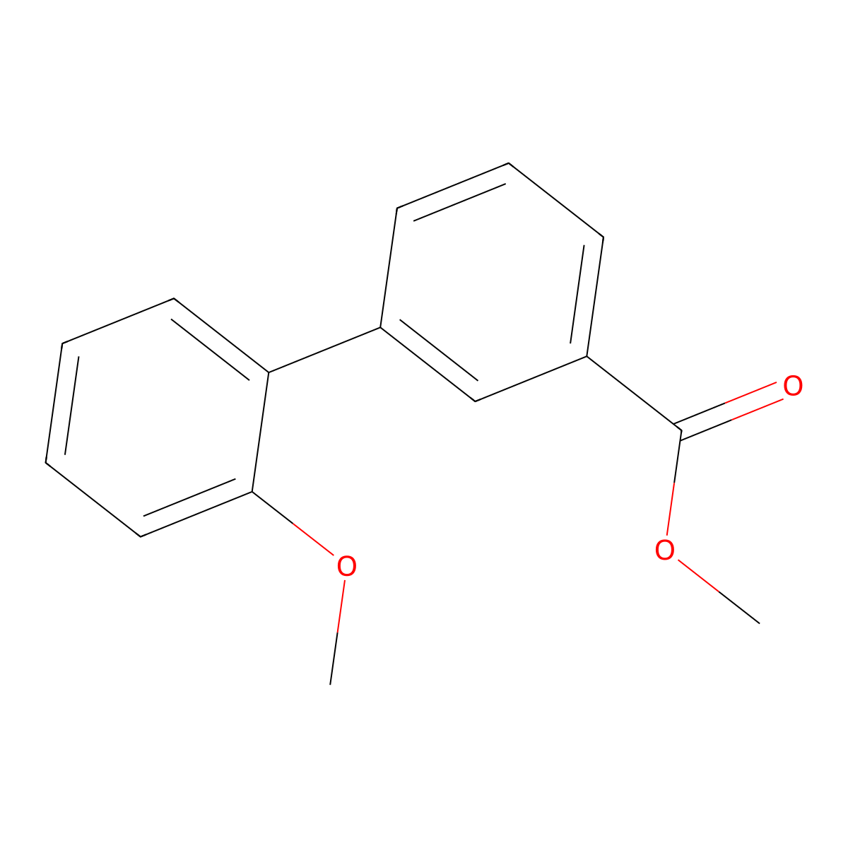 [1,1'-Biphenyl]-3-carboxylic acid, 2'-methoxy-, methyl ester molecular structure, CAS 168618-50-6