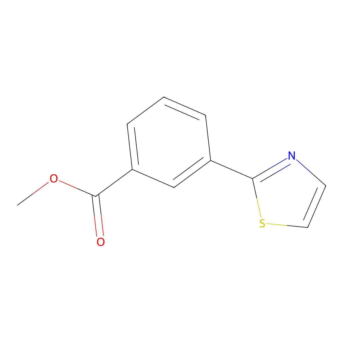 Methyl 3-thiazol-2-yl-benzoate molecular structure, CAS 168618-63-1