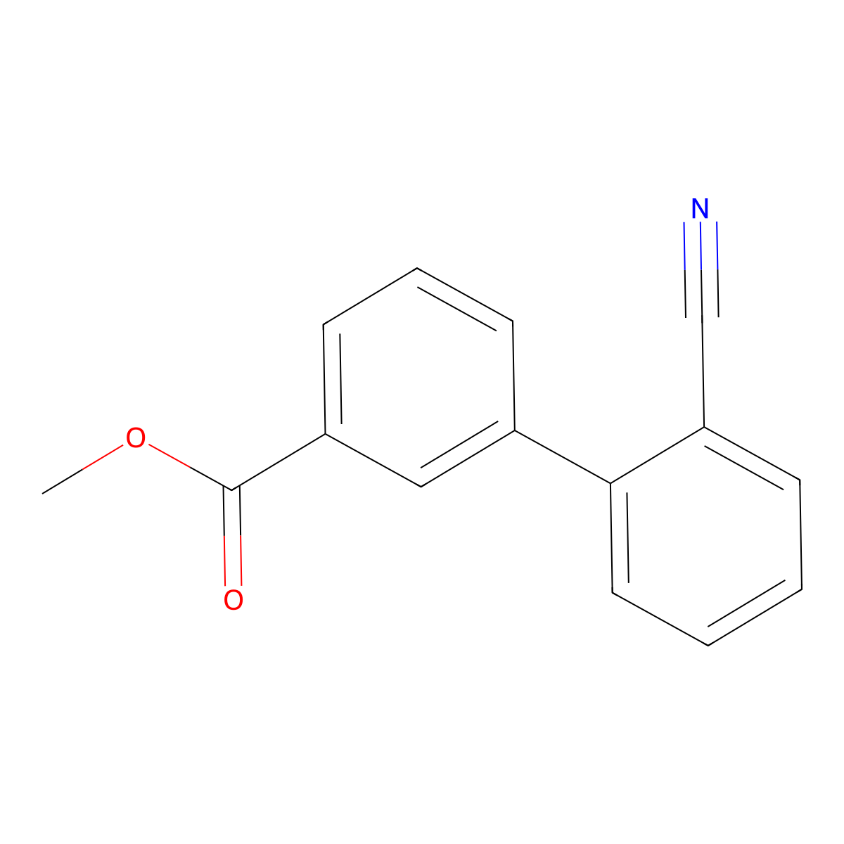 Methyl 3-(2-cyanophenyl)benzoate molecular structure, CAS 168618-65-3