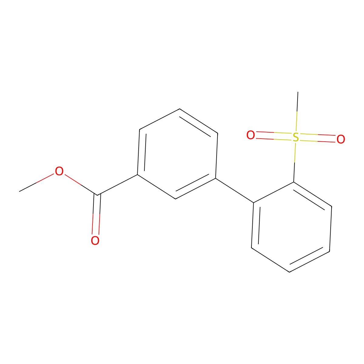 Methyl 3-(2-methanesulfonylphenyl)benzoate molecular structure, CAS 168618-75-5