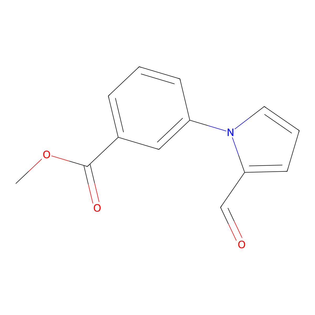 methyl 3-(2-formyl-1H-pyrrol-1-yl)benzoate molecular structure, CAS 168618-86-8