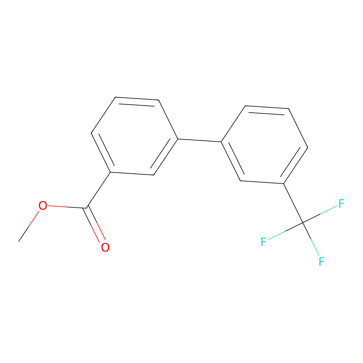 Methyl 3'-(trifluoromethyl)[1,1'-biphenyl]-3-carboxylate molecular structure, CAS 168618-91-5