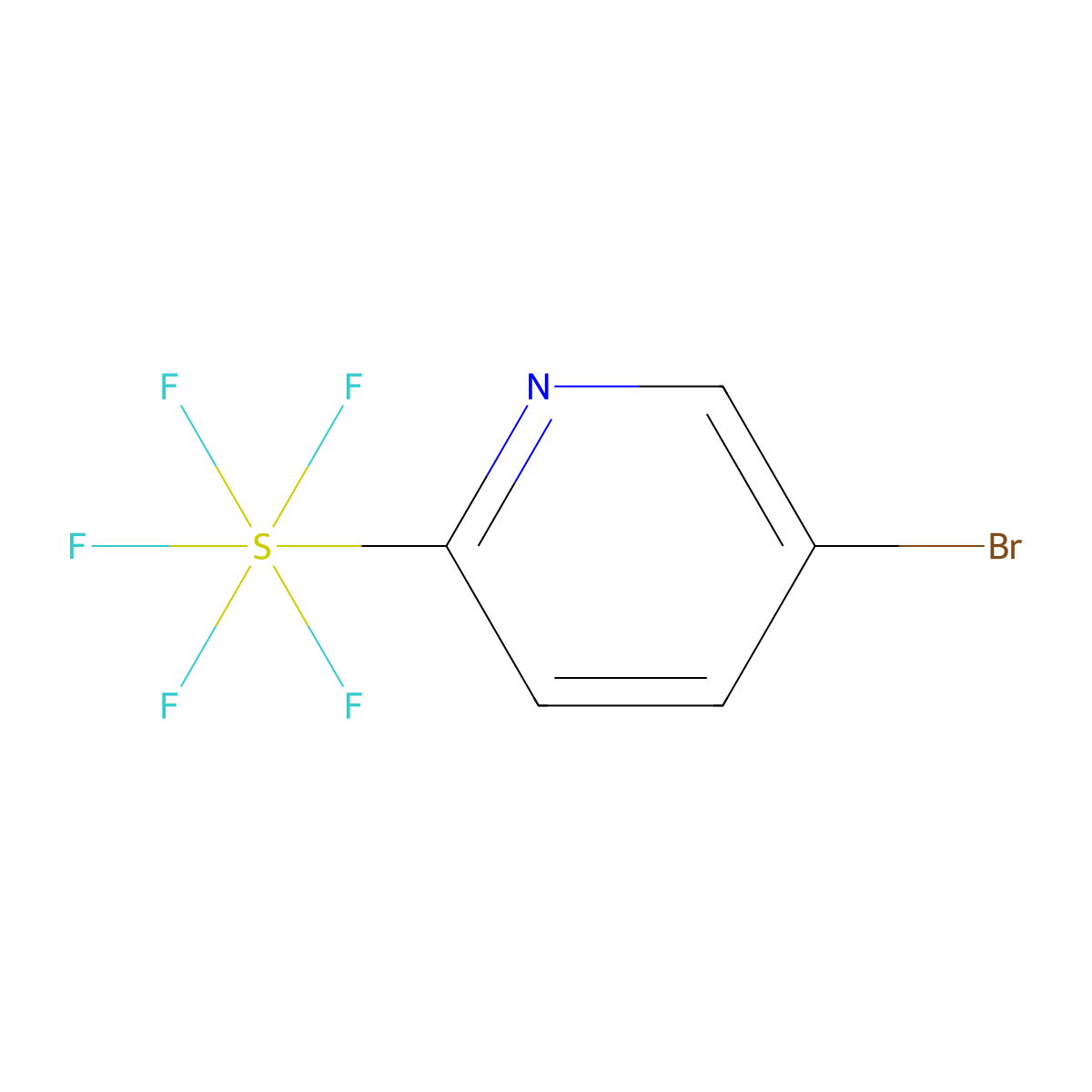 5-Bromo-2-(pentafluoro-lambda6-sulfanyl)pyridine molecular structure, CAS 1686186-89-9