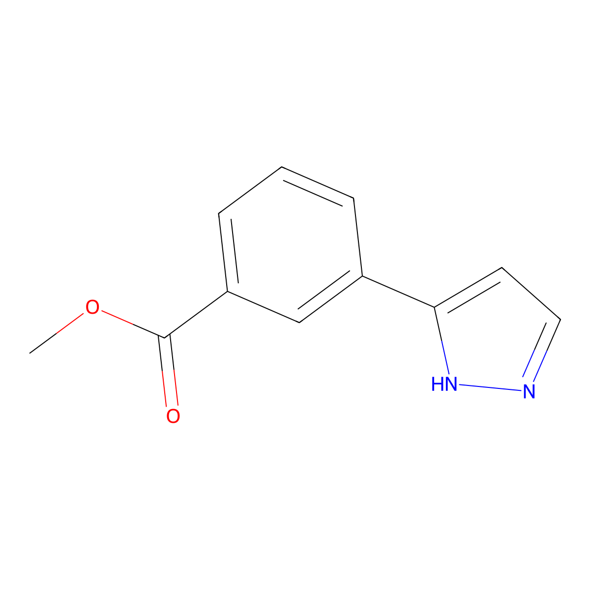 Methyl 3-(1H-pyrazol-3-YL)benzoate molecular structure, CAS 168619-00-9