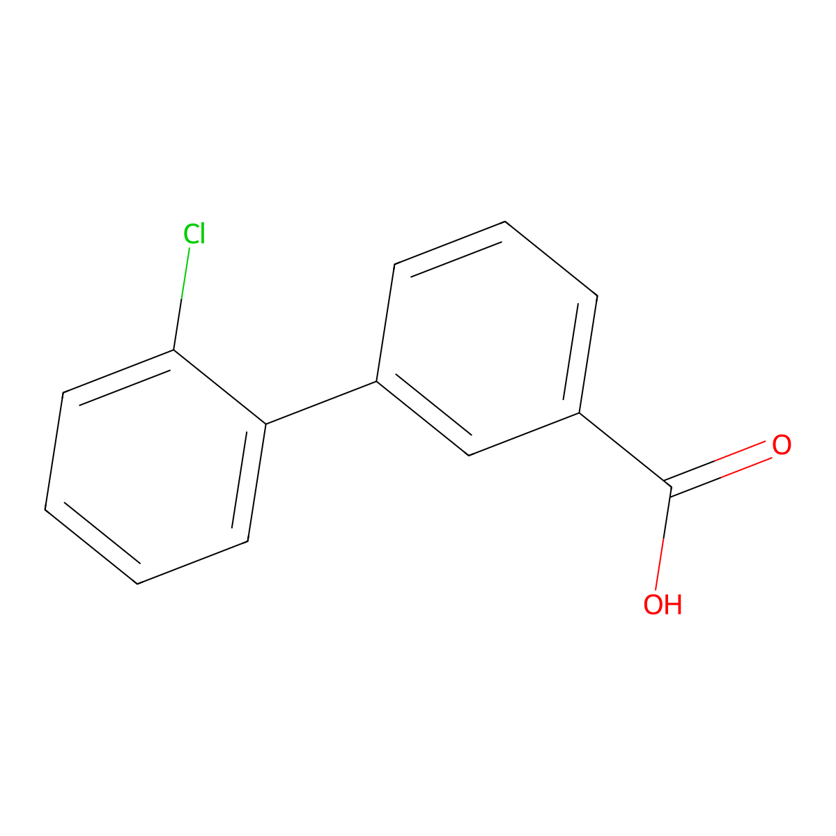 2'-Chlorobiphenyl-3-carboxylic acid molecular structure, CAS 168619-03-2