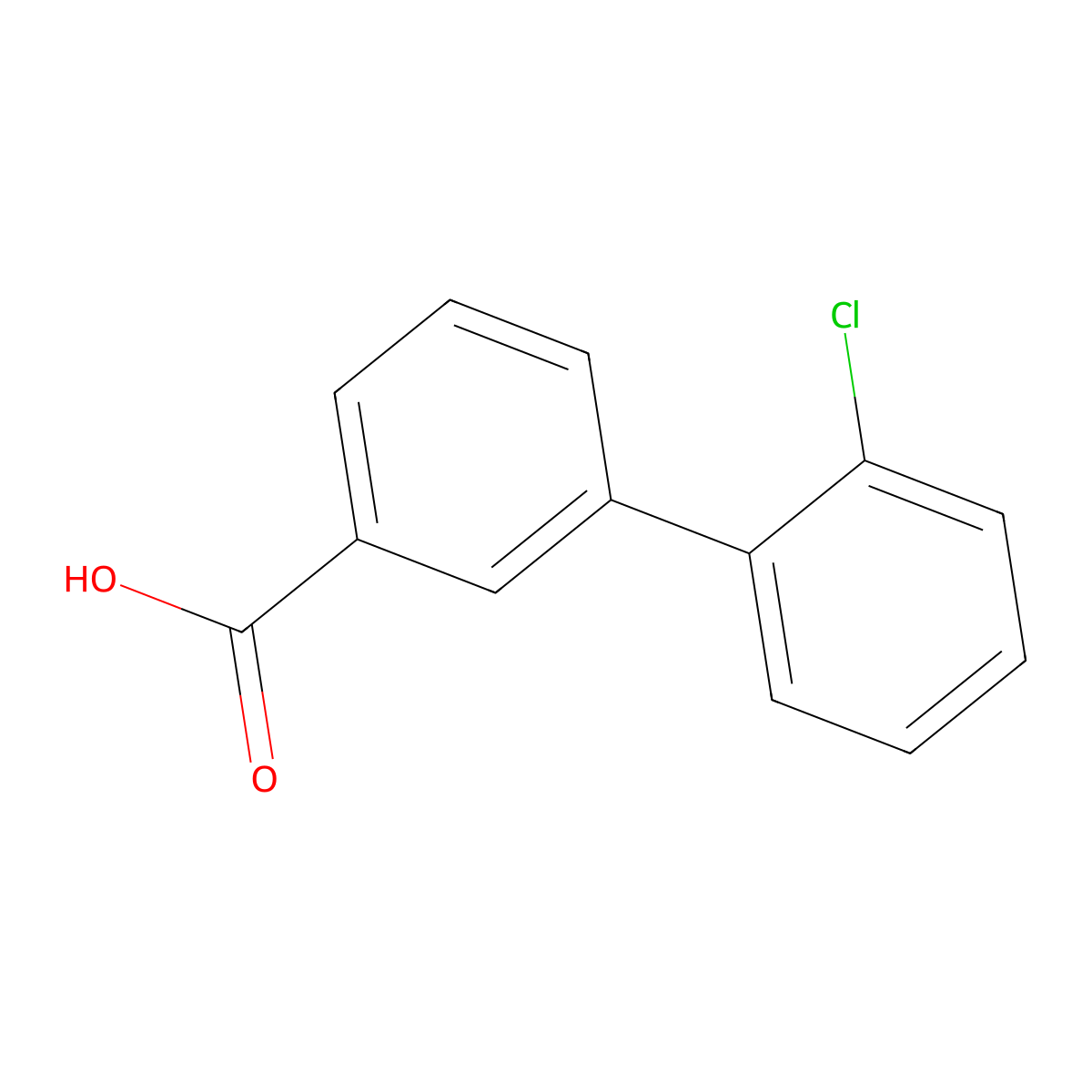 2'-Chlorobiphenyl-3-carboxylic acid molecular structure, CAS 168619-03-2