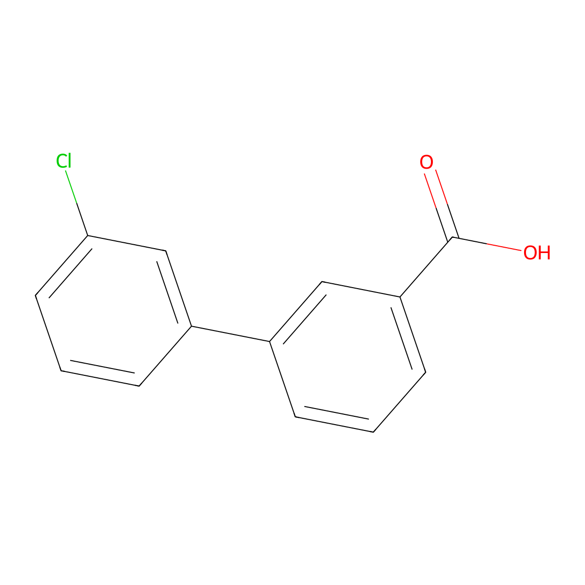 3'-Chloro-biphenyl-3-carboxylic acid molecular structure, CAS 168619-06-5