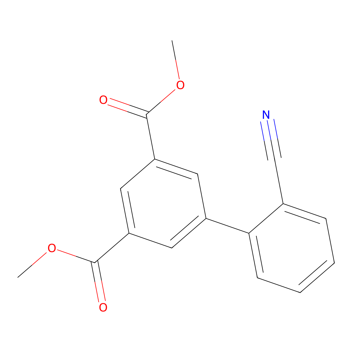 3,5-Dimethyl 2'-cyano[1,1'-biphenyl]-3,5-dicarboxylate molecular structure, CAS 168619-11-2