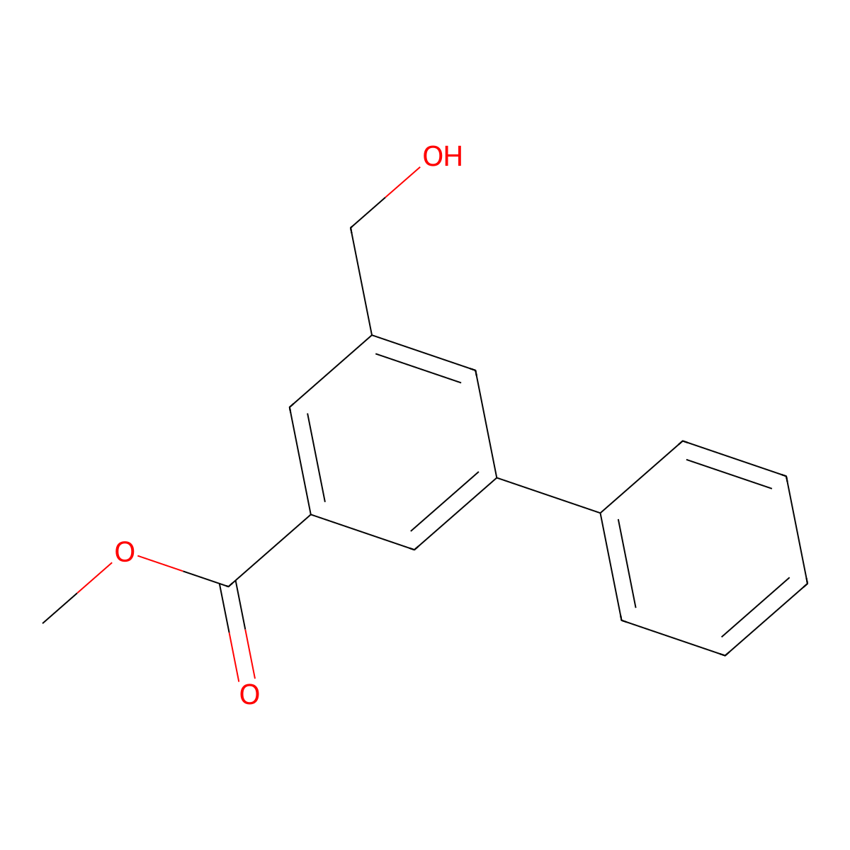 Methyl 3-(hydroxymethyl)-5-phenylbenzoate molecular structure, CAS 168619-15-6