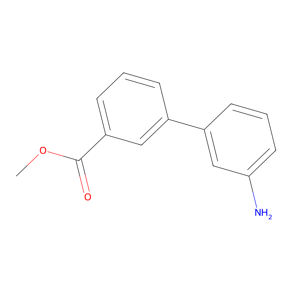 (1,1'-Biphenyl)-3-carboxylic acid, 3'-amino-, methyl ester molecular structure, CAS 168619-25-8