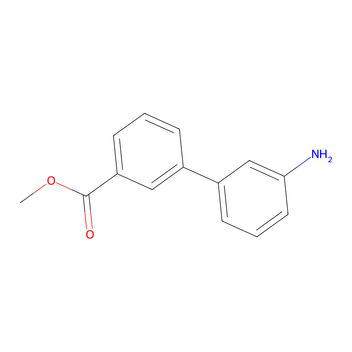 (1,1'-Biphenyl)-3-carboxylic acid, 3'-amino-, methyl ester molecular structure, CAS 168619-25-8