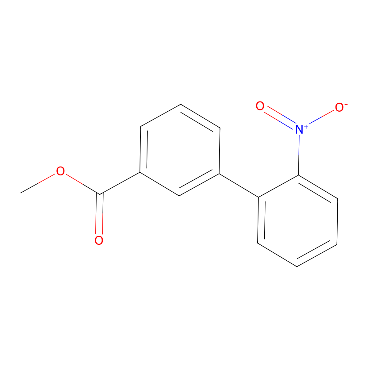 Methyl 3-(2-nitrophenyl)benzoate molecular structure, CAS 168619-44-1
