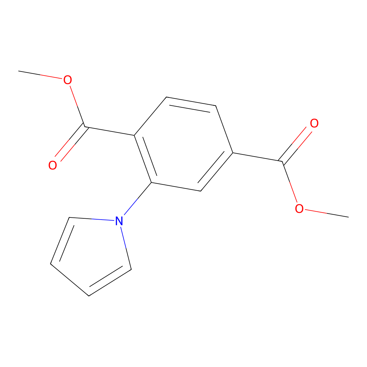 dimethyl 2-(1H-pyrrol-1-yl)terephthalate molecular structure, CAS 168619-57-6