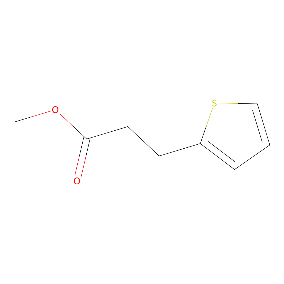 Methyl 3-(thiophen-2-yl)propanoate molecular structure, CAS 16862-05-8