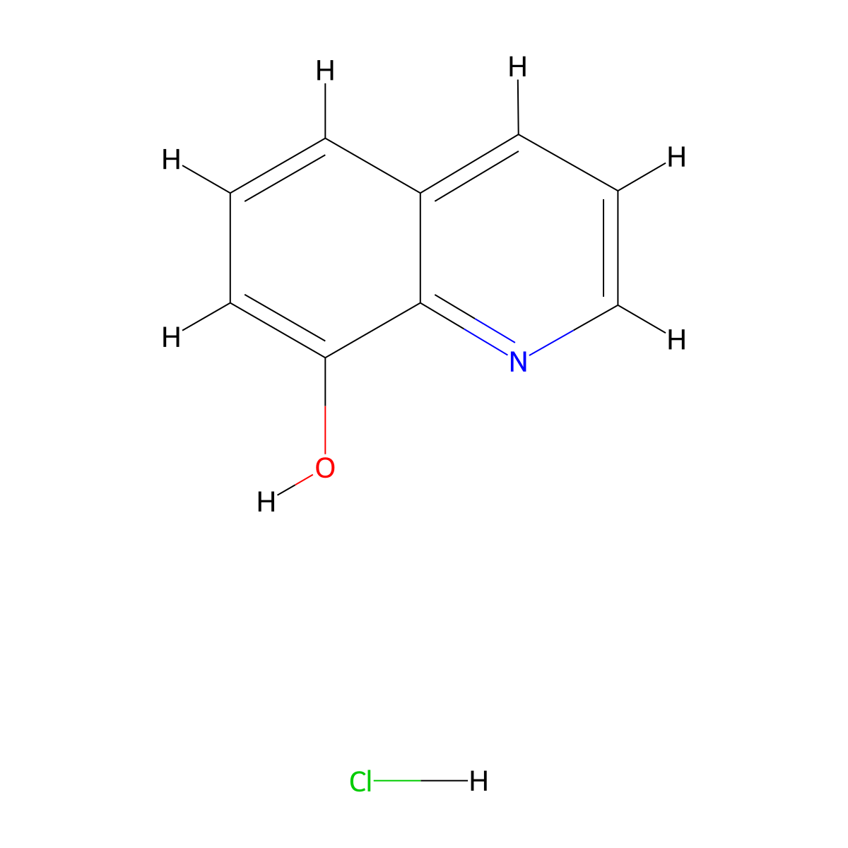 Quinolin-8-ol hydrochloride molecular structure, CAS 16862-11-6