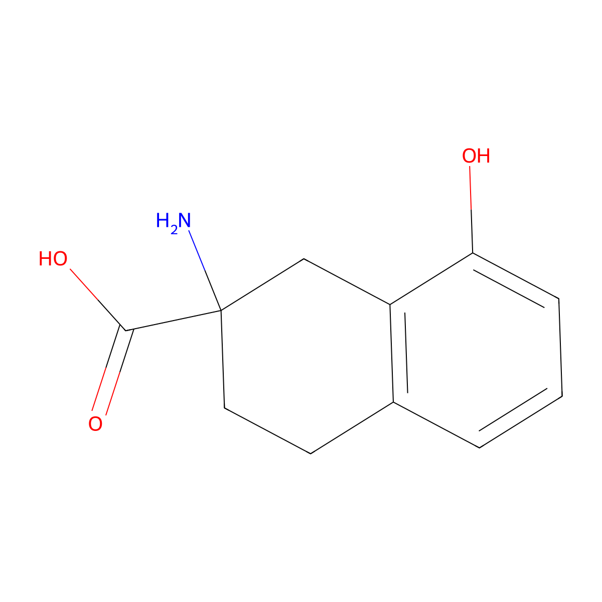 2-Amino-8-hydroxy-1,2,3,4-tetrahydronaphthalene-2-carboxylic acid molecular structure, CAS 168628-97-5