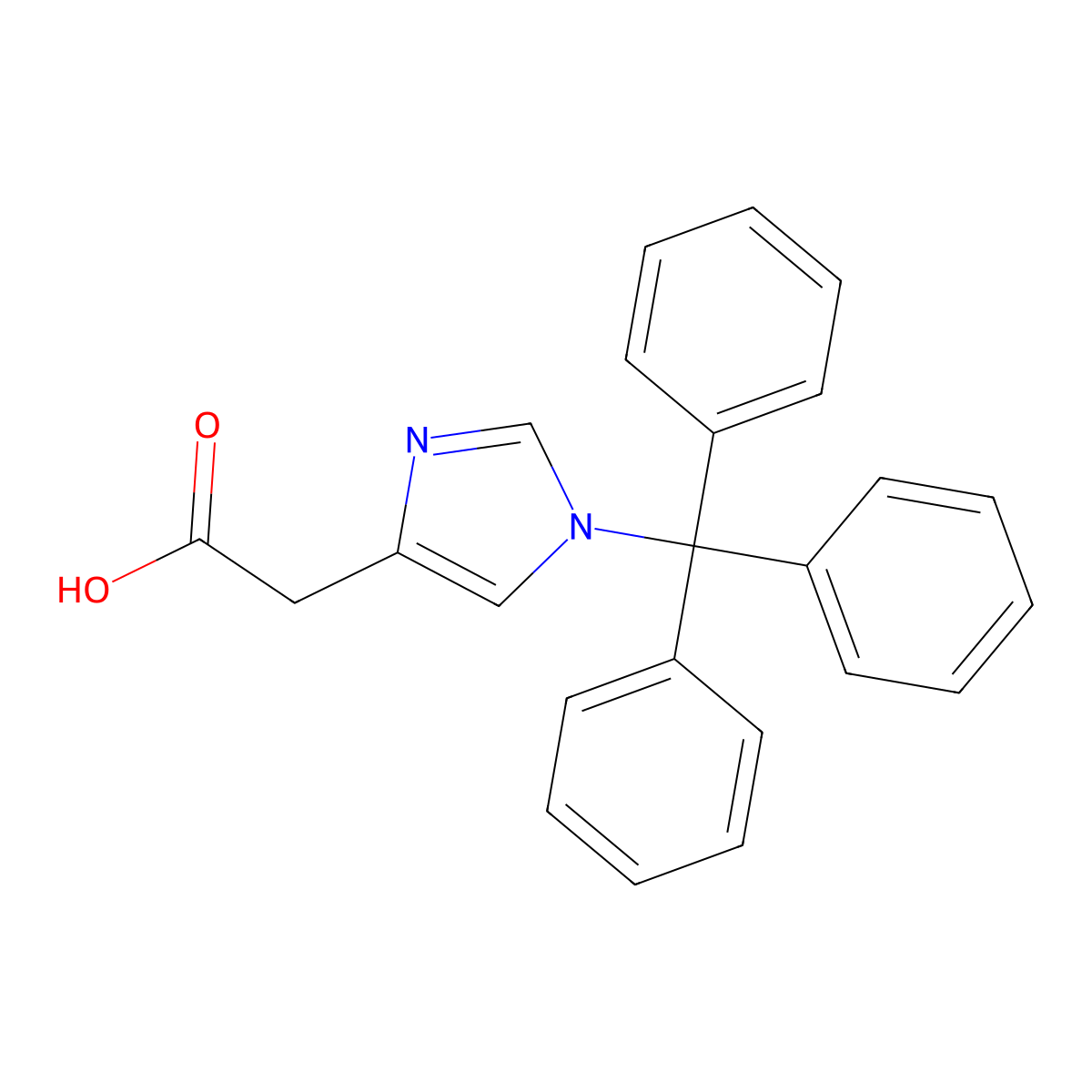 (1-Trityl-1H-imidazol-4-yl)acetic acid molecular structure, CAS 168632-03-9