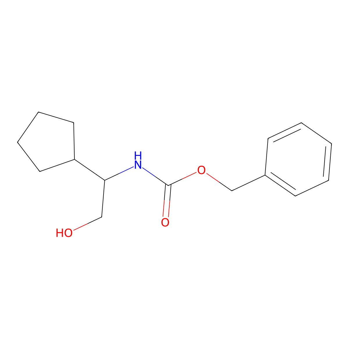 benzyl N-(1-cyclopentyl-2-hydroxyethyl)carbamate molecular structure, CAS 168632-91-5