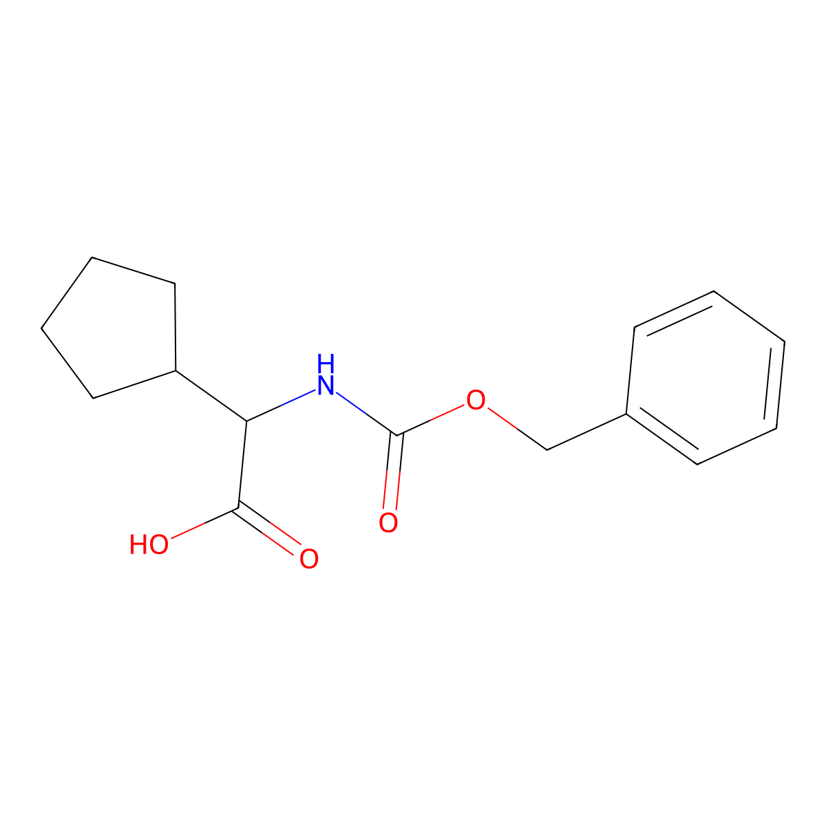 2-{[(Benzyloxy)carbonyl]amino}-2-cyclopentylacetic acid molecular structure, CAS 168633-36-1