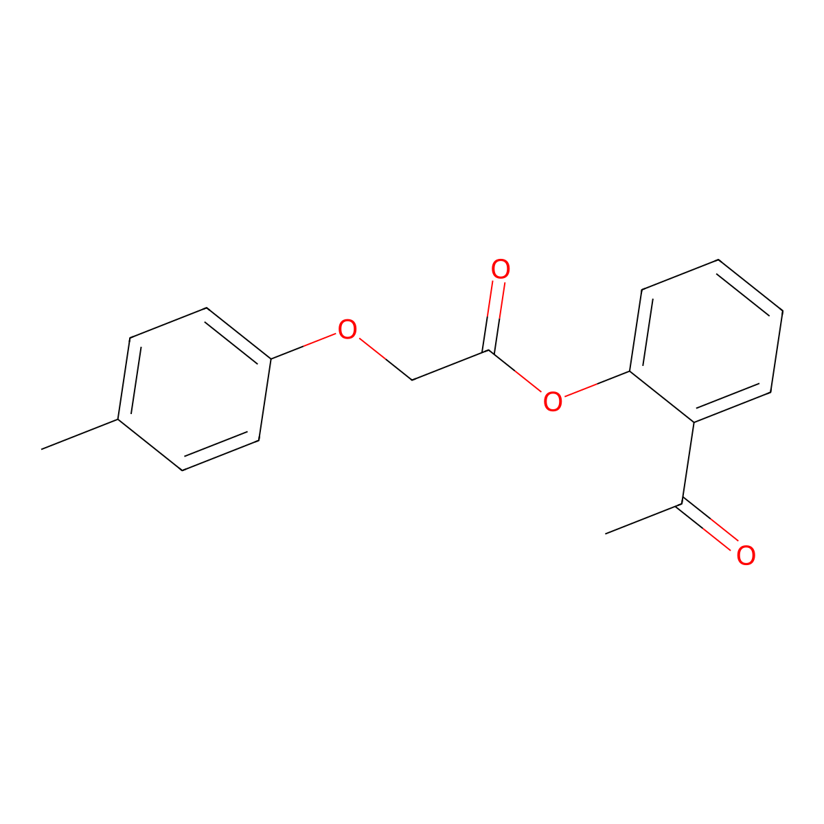 2-Acetylphenyl (4-methylphenoxy)acetate molecular structure, CAS 168634-13-7